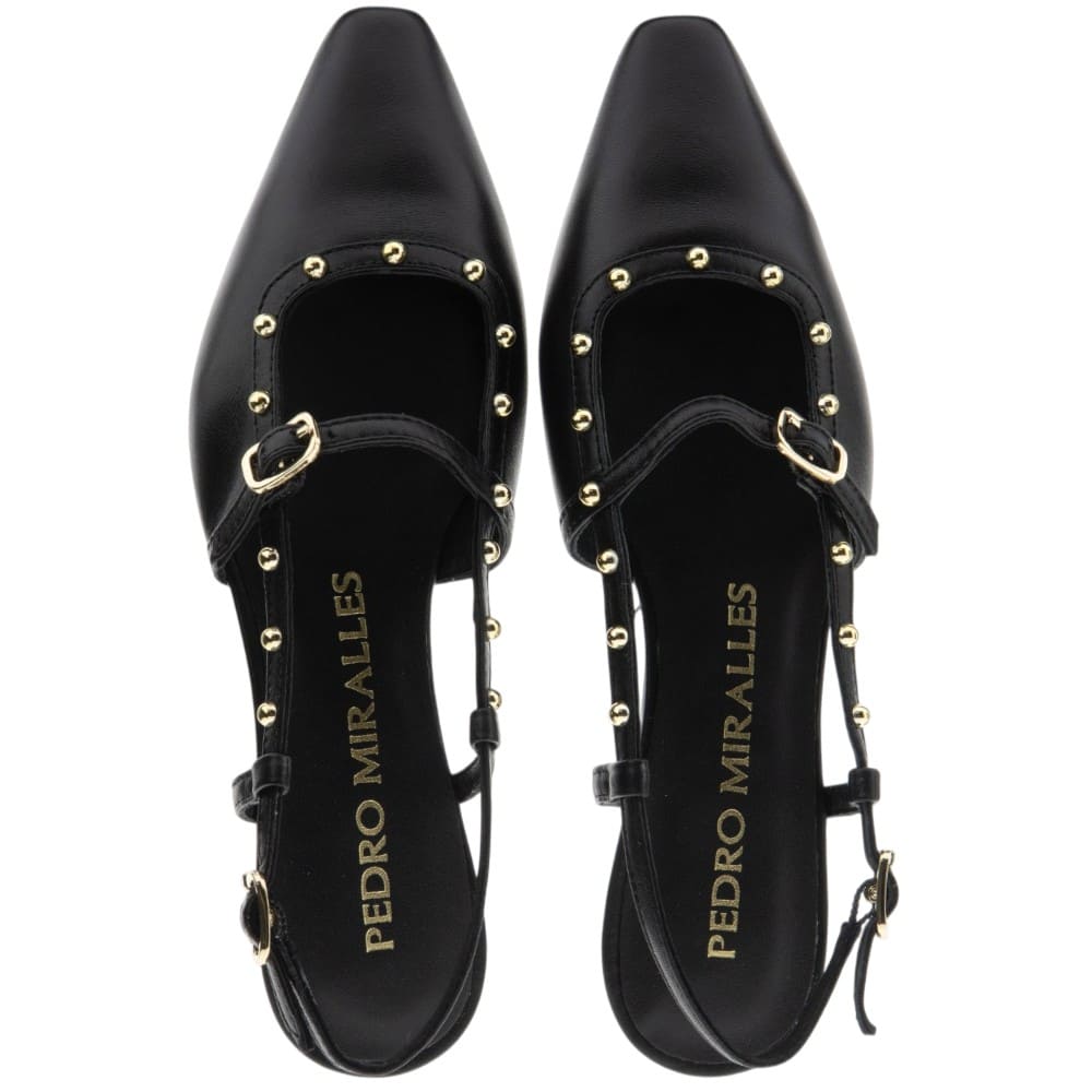 Zapato negro destalonado tacón chupete Pedro Miralles foto 2