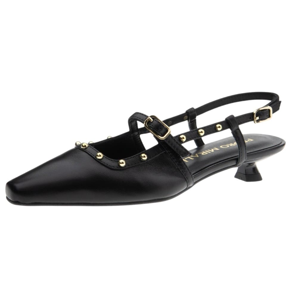 Zapato negro destalonado tacón chupete Pedro Miralles foto 3