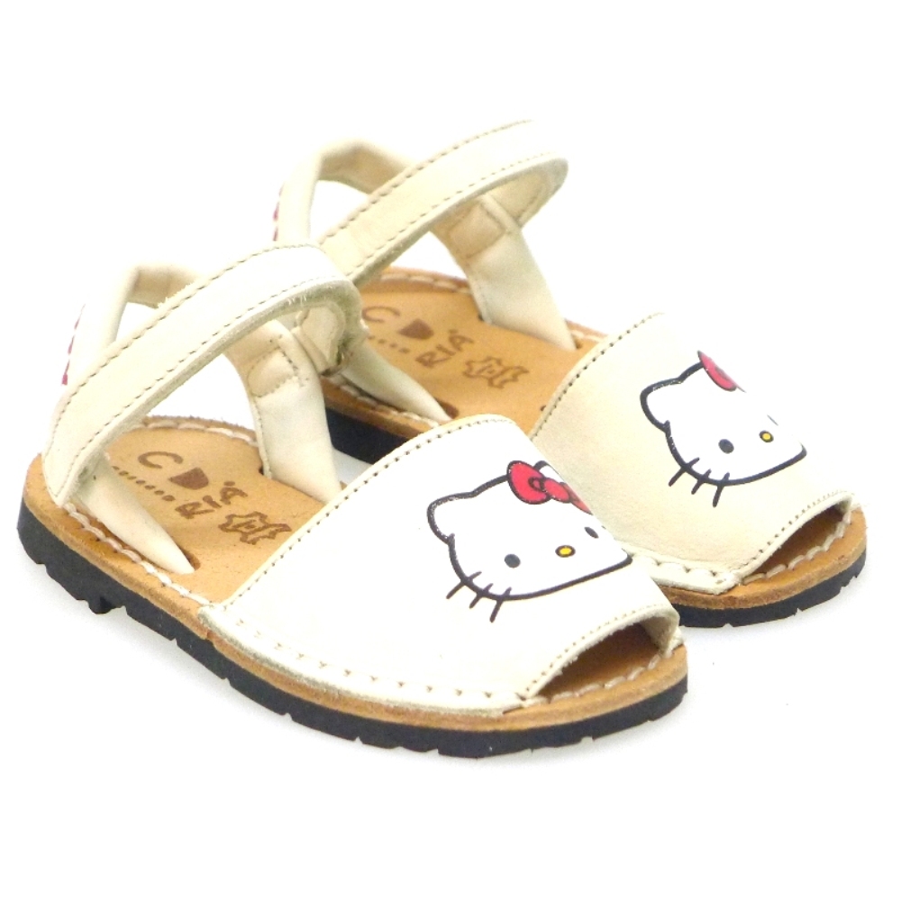 Menorquinas piel velcro Hello Kitty Ria 20090