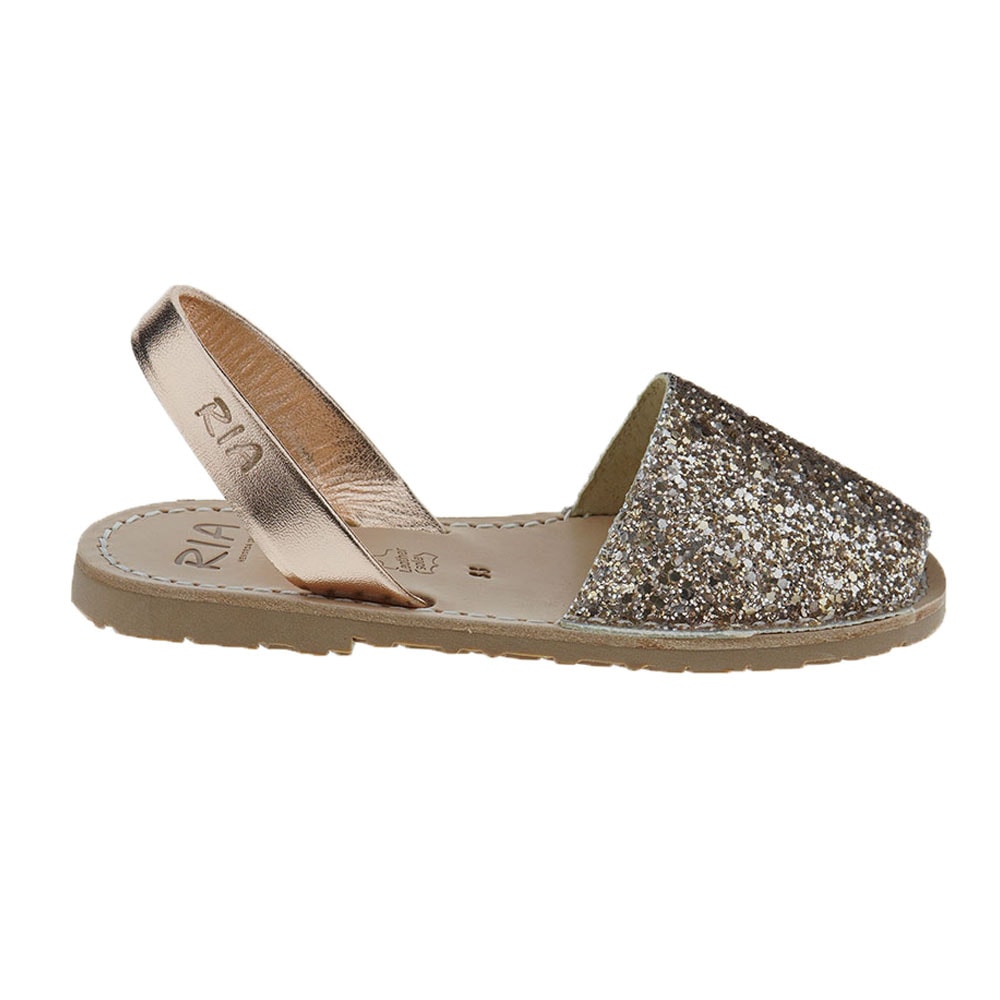 Menorquina Ria para mujer en piel glitter | Albarca Ria foto 5