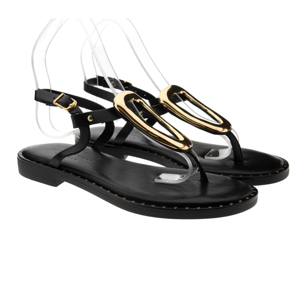 Sandalias dedo piel adornos Myconian 22035