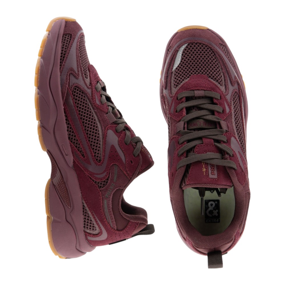 Zapatillas casual burdeos mujer cordones Extra4 foto 2