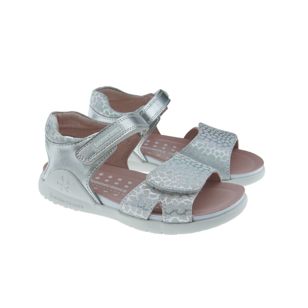 Sandalias niña metalizadas velcro Biomecanics 222211