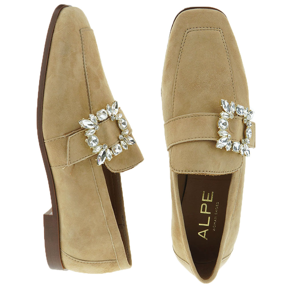 Mocasines broche cristales ante Alpe 228612 foto 2