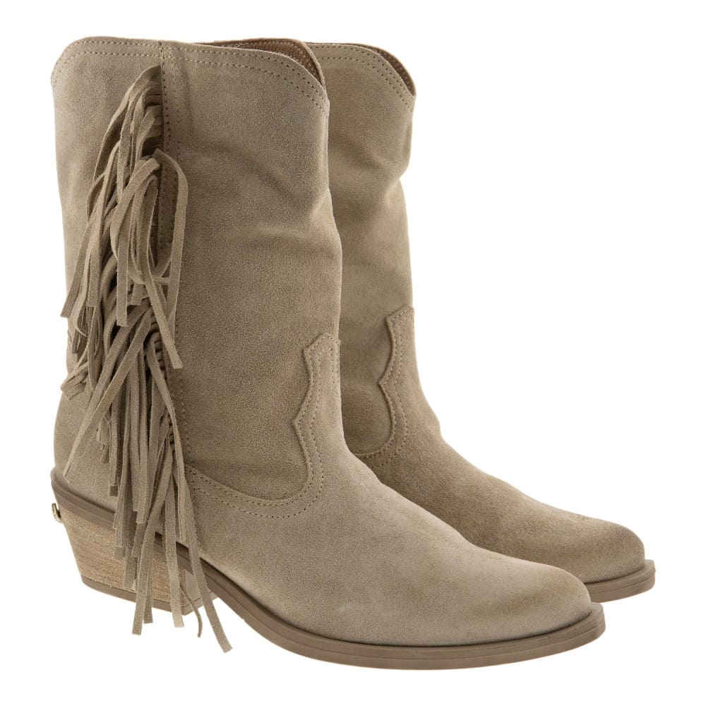 Botines camperos flecos arena Nemonic 2482