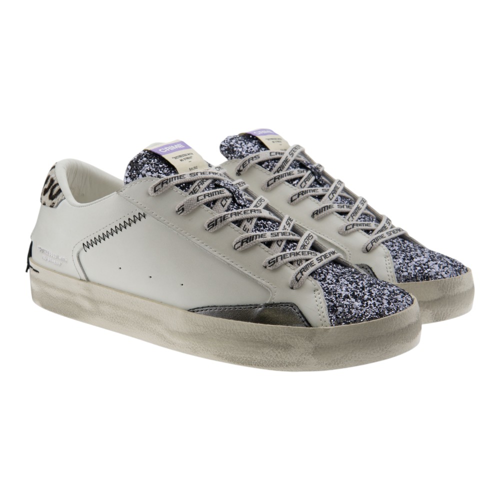 Sneakers blancas glitter mujer Crime London 25003AA8