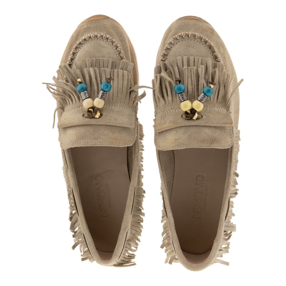 Mocasines ante arena mujer Nemonic | Mocasín flecos foto 2