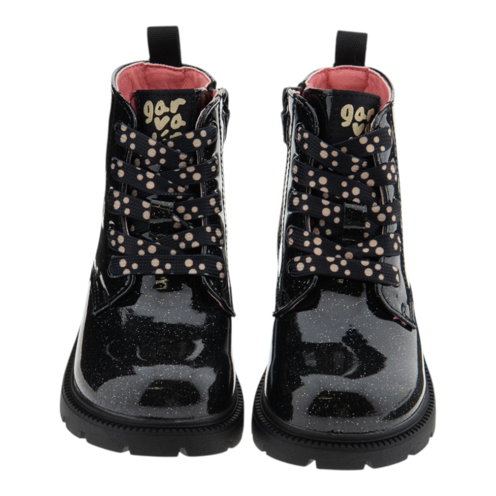 Bota militar niña Garvalín - Charol negro con brillo foto 2
