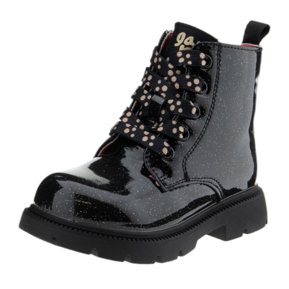 Bota militar niña Garvalín - Charol negro con brillo foto 3