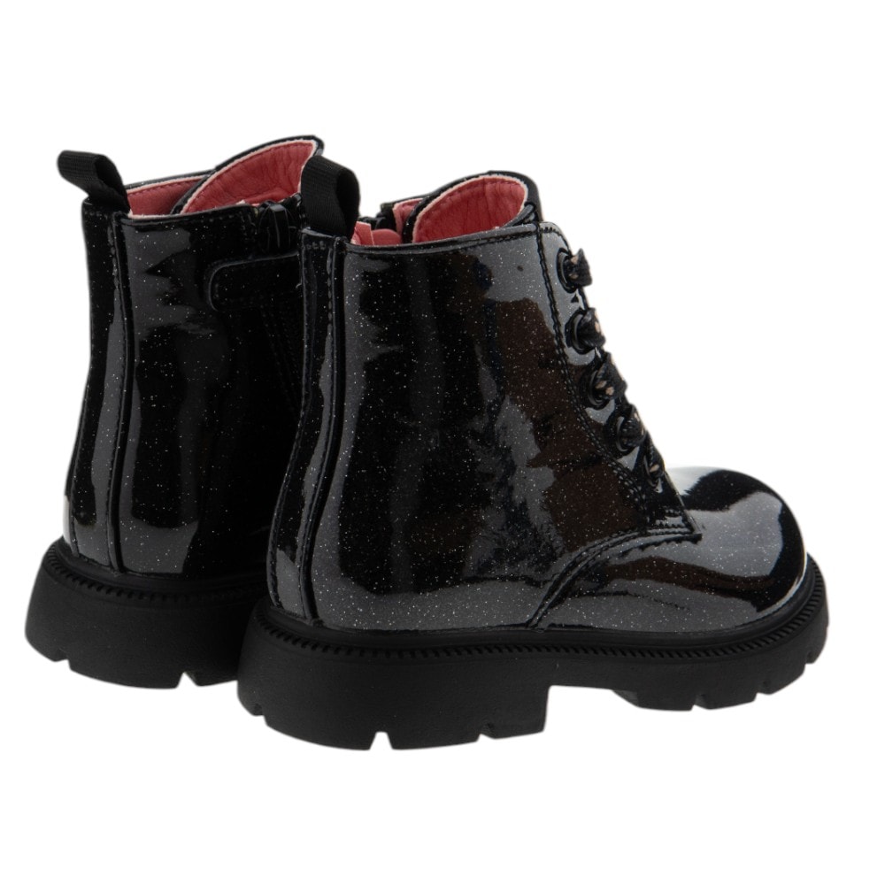Bota militar niña Garvalín - Charol negro con brillo foto 4