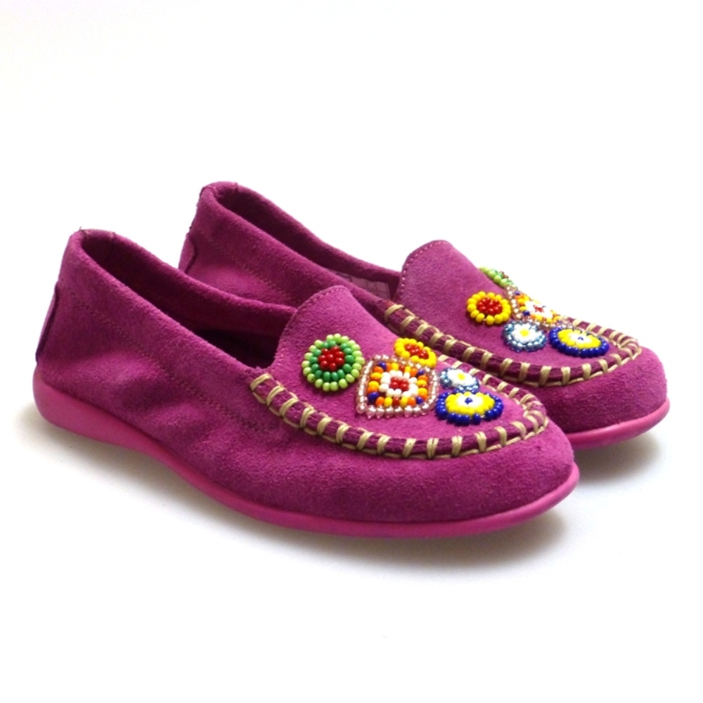 Mocasín étnico niña abalorios bolas de colores ante Outlet