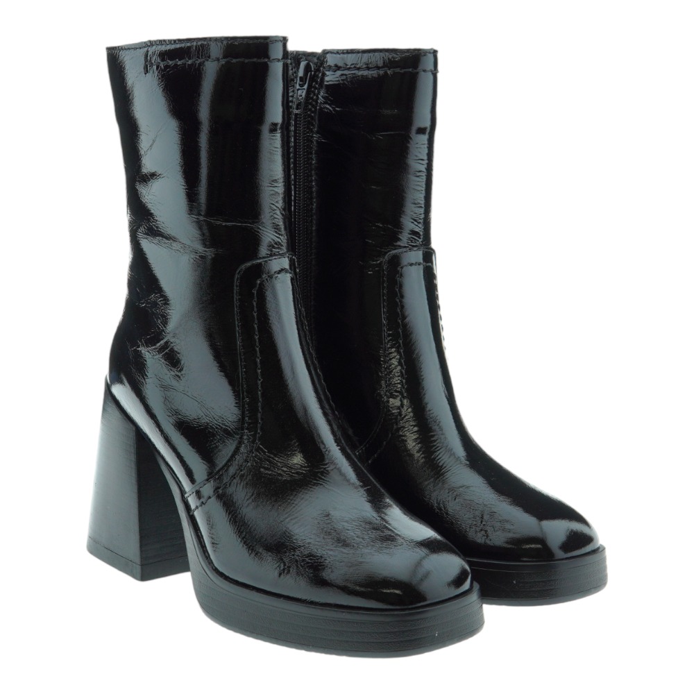 Botin tacon y plataforma piel brillante Alpe 276149