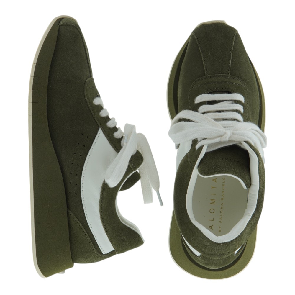 Sneakers mujer piel Paloma Barceló verdes | Estilo casual y elegante foto 2