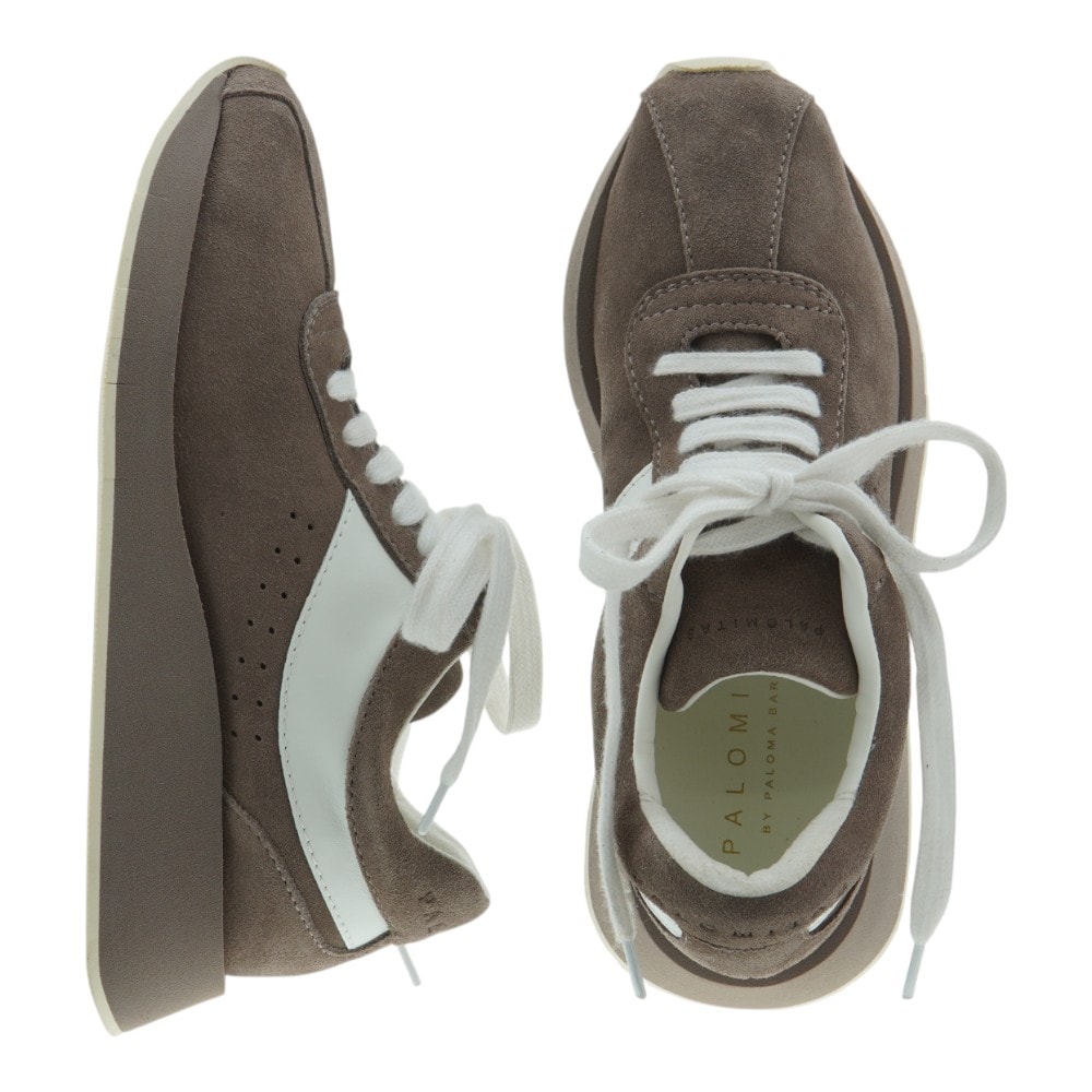 Sneakers cuña mujer Paloma Barceló en serraje marrón foto 2