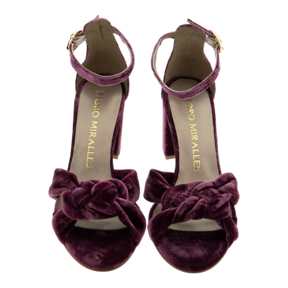 Sandalias fiesta tacón cómodo Pedro Miralles – nude, fucsia y gris foto 2