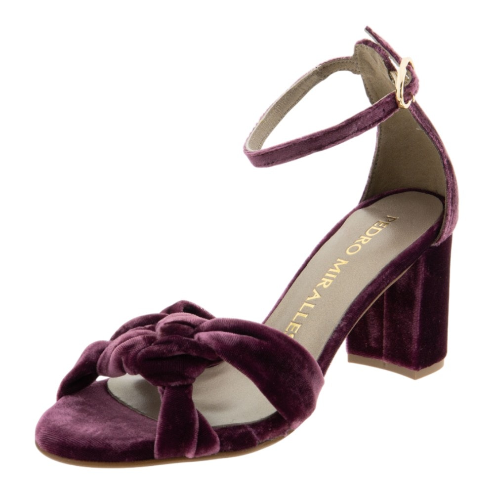 Sandalias fiesta tacón cómodo Pedro Miralles – nude, fucsia y gris foto 3