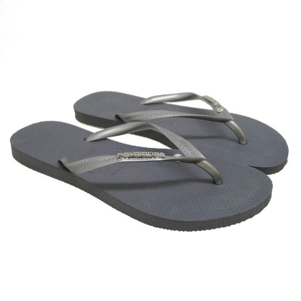 Chanclas adorno Swarovski en la tira Havaianas 4129769 Slim Metal