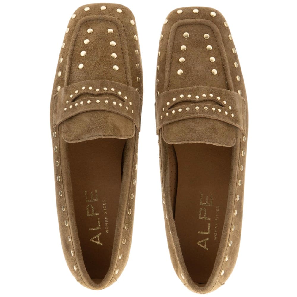 Mocasines ante arena tachas Alpe para mujer foto 2