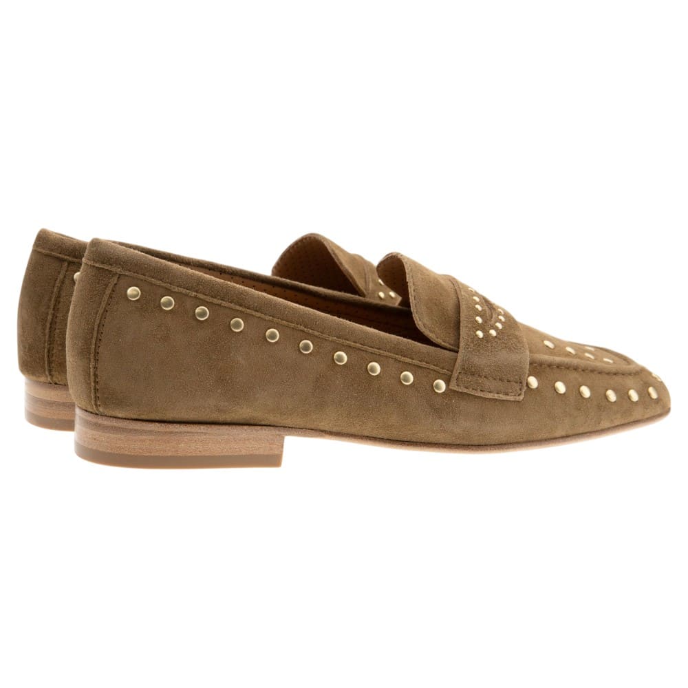 Mocasines ante arena tachas Alpe para mujer foto 4