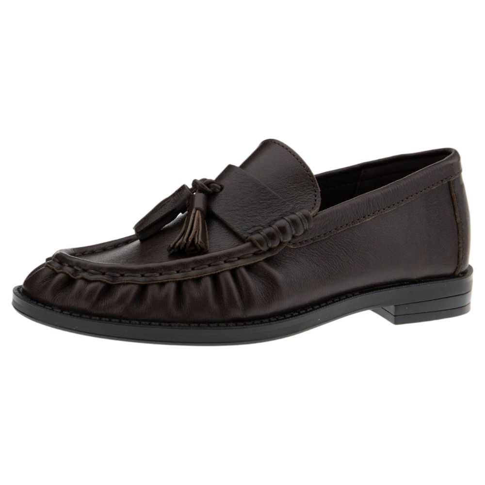 Mocasines piel marrones borlas mujer Another Trend foto 3