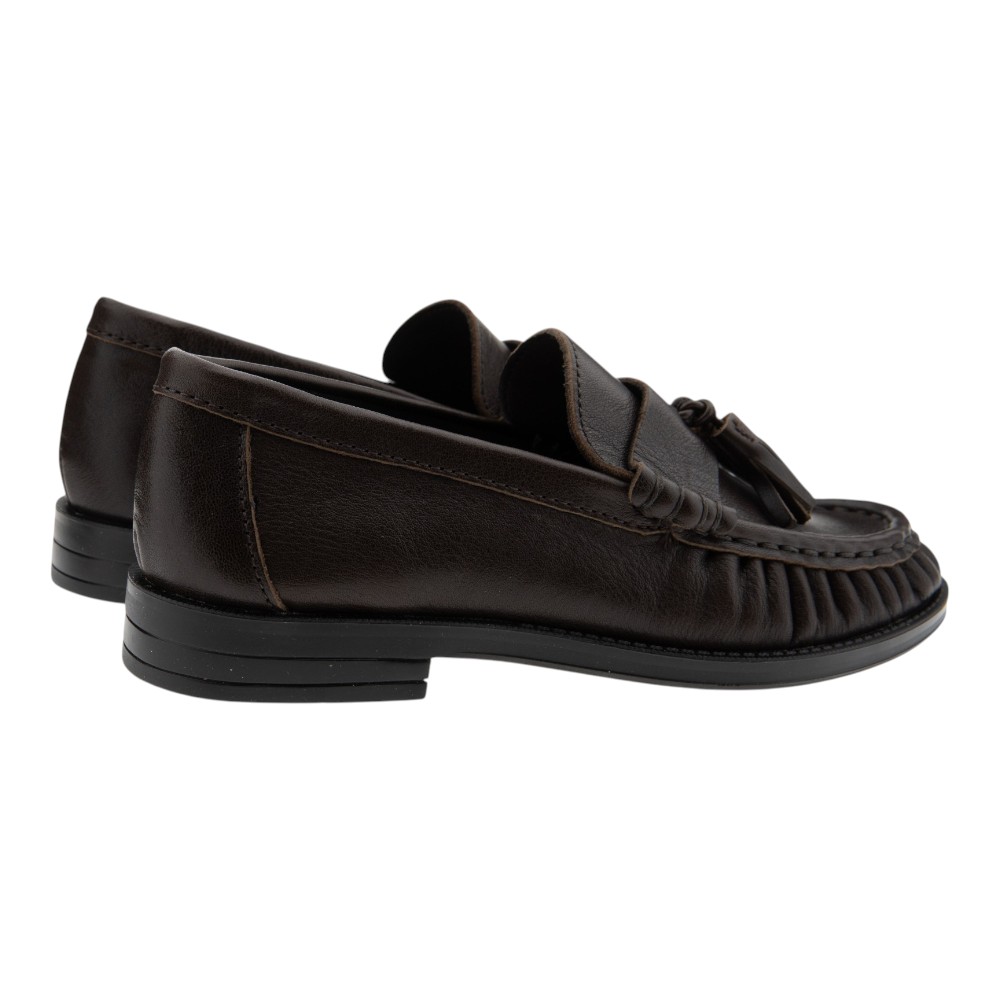 Mocasines piel marrones borlas mujer Another Trend foto 4