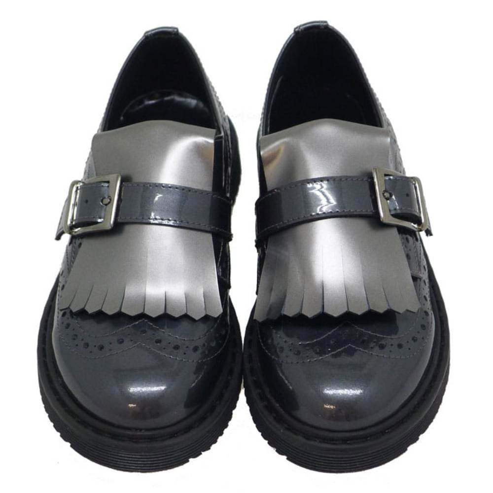 Zapato blucher charol Clarys 5868 Gris foto 2
