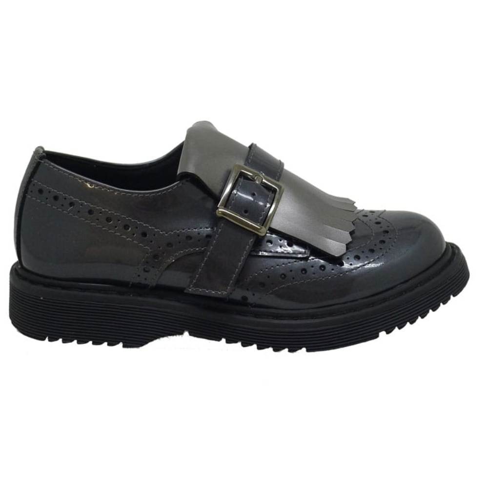Zapato blucher charol Clarys 5868 Gris foto 3