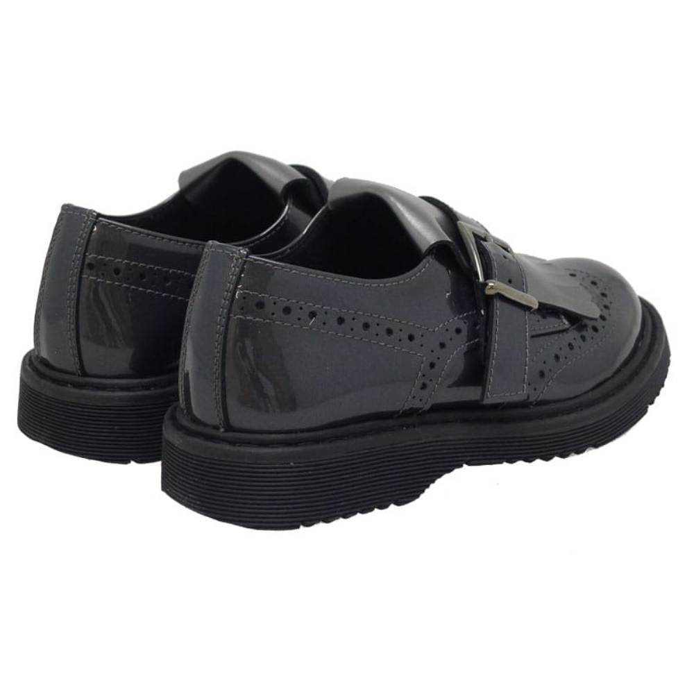 Zapato blucher charol Clarys 5868 Gris foto 4