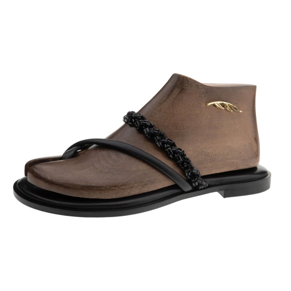 Sandalias dedo piel cristales Caryatis mujer verano foto 3