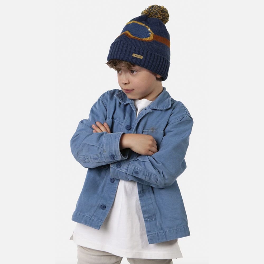 Gorro niño dibujo nieve – Barts gorro infantil azul con pompón foto 3