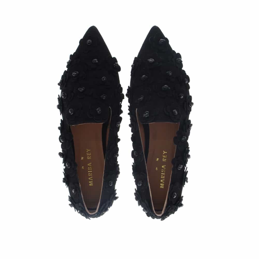 Slippers negros flores Marisa Rey 64186 foto 2