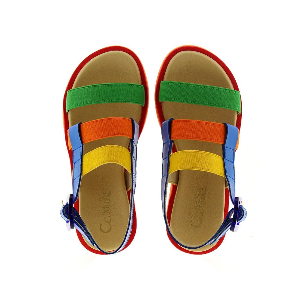 Sandalias tiras elásticas multicolor Clarys 6581 foto 2