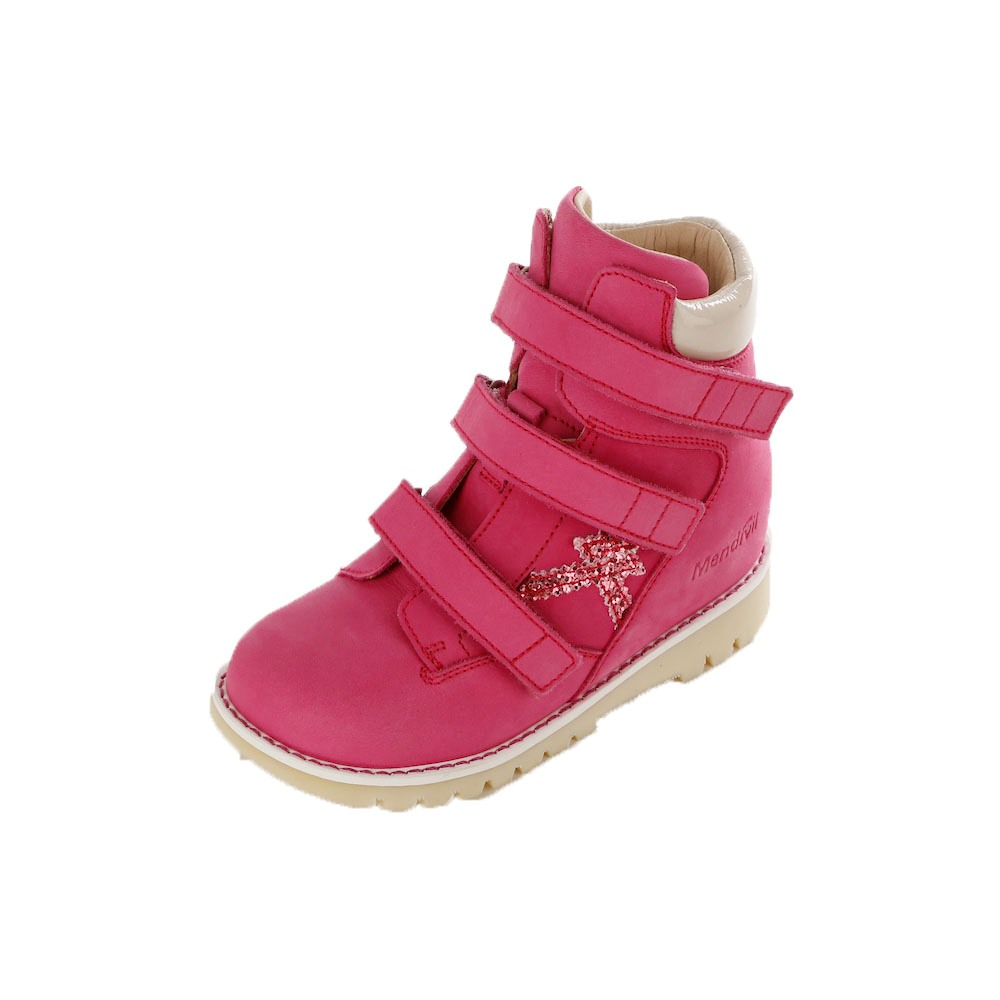 Botas piel velcro horma especial glitter Mendivil 717