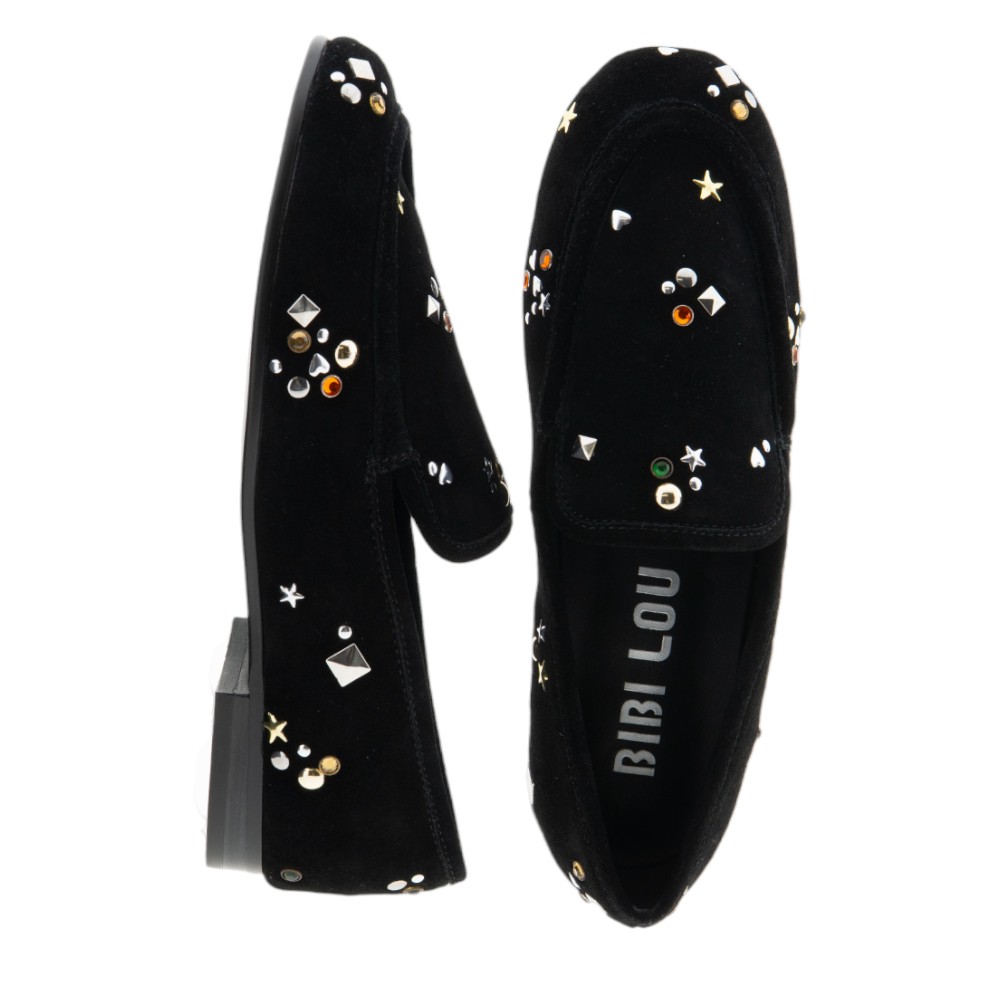Mocasines negros mujer tachas - Bibilou | Calzado elegante foto 2
