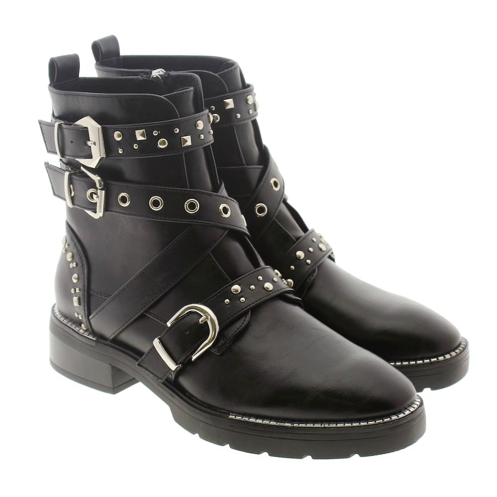 Botines miliitar hebillas negro Sixtyseven 79838