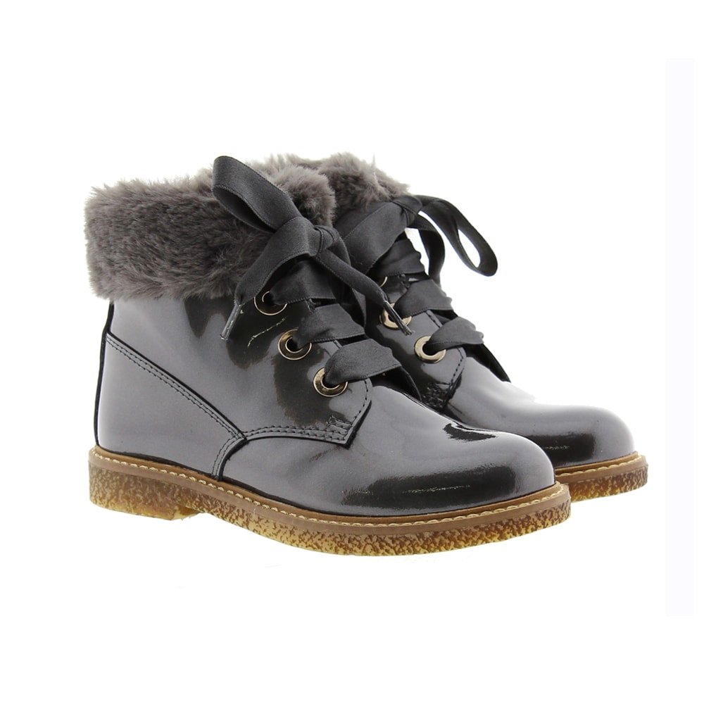 Botines charol pelito Clarys 8655