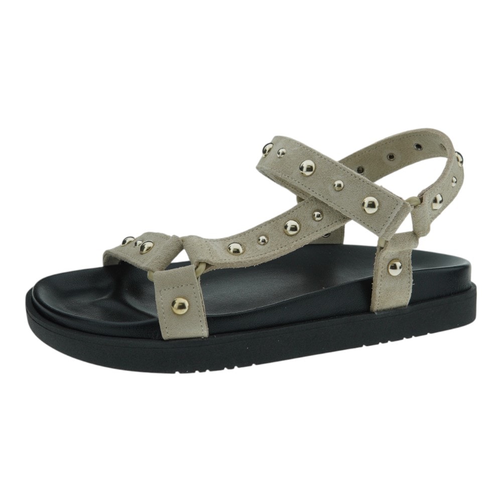 Sandalias planas cómodas camel con tachuelas Go Woman foto 3
