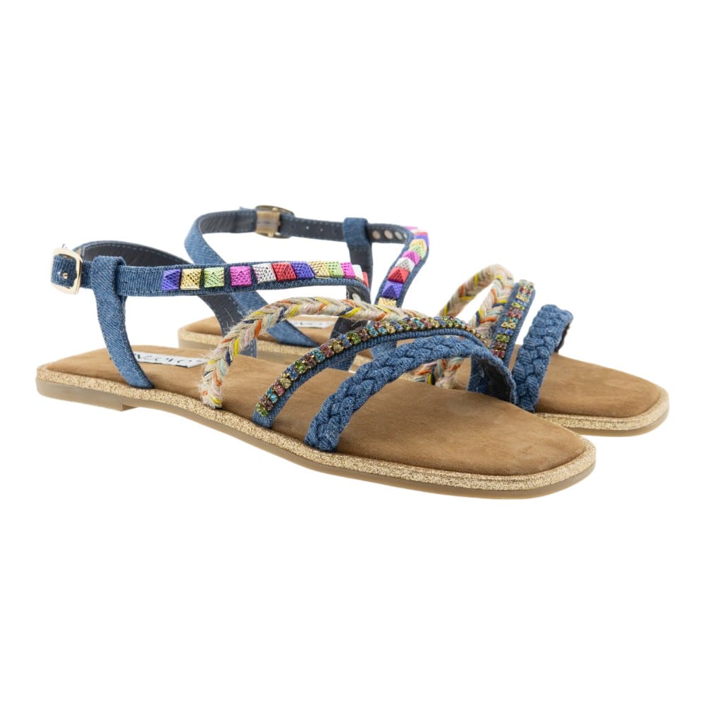 Sandalias Planas Inuovo Piedras Multicolor 966041