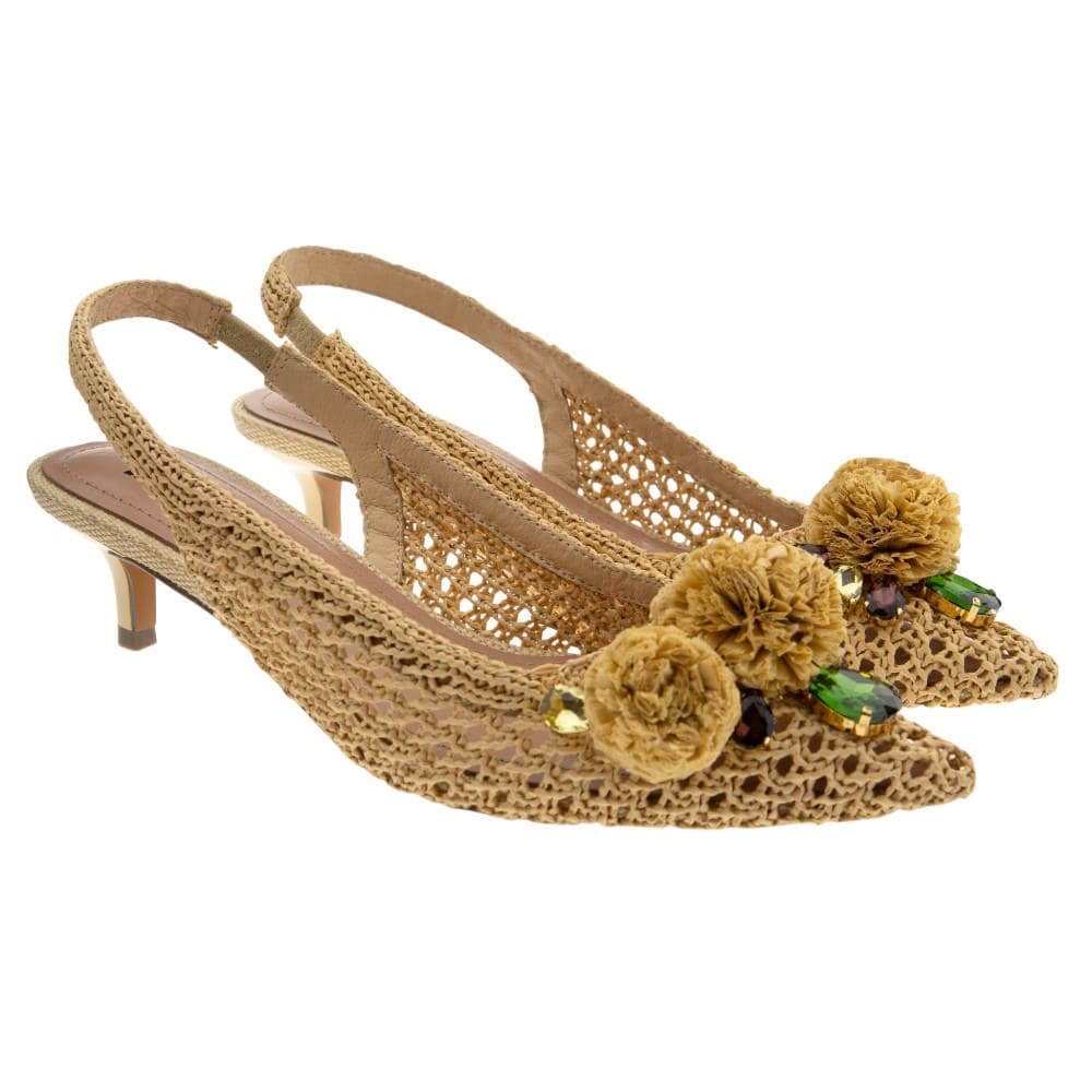 Zapato destalonado rafia piedras Bibilou 967Z69HG