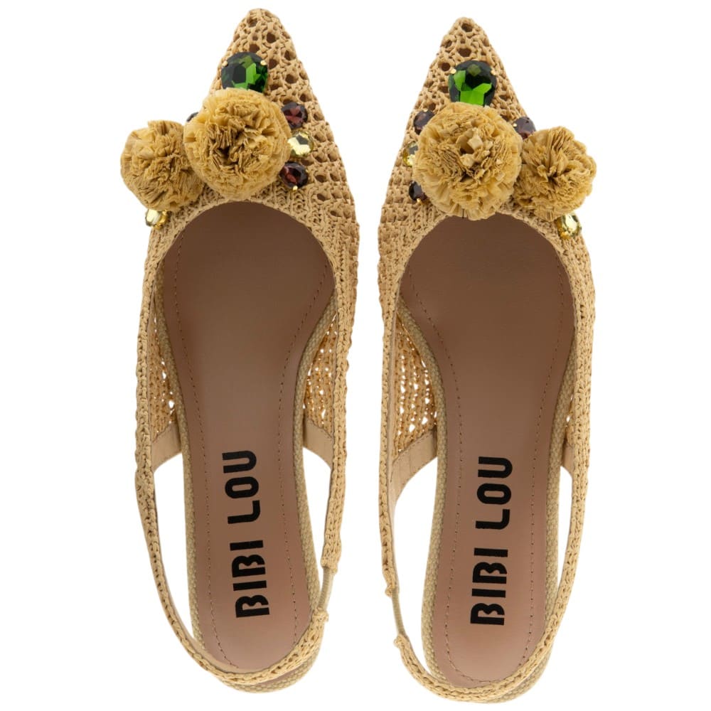 Zapato destalonado rafia piedras Bibilou en beige foto 2