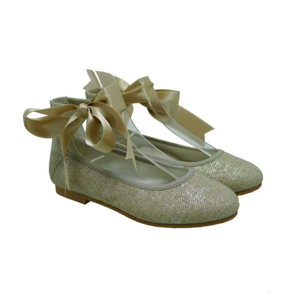 Bailarina lace-up lino ceremonia niña Carrile