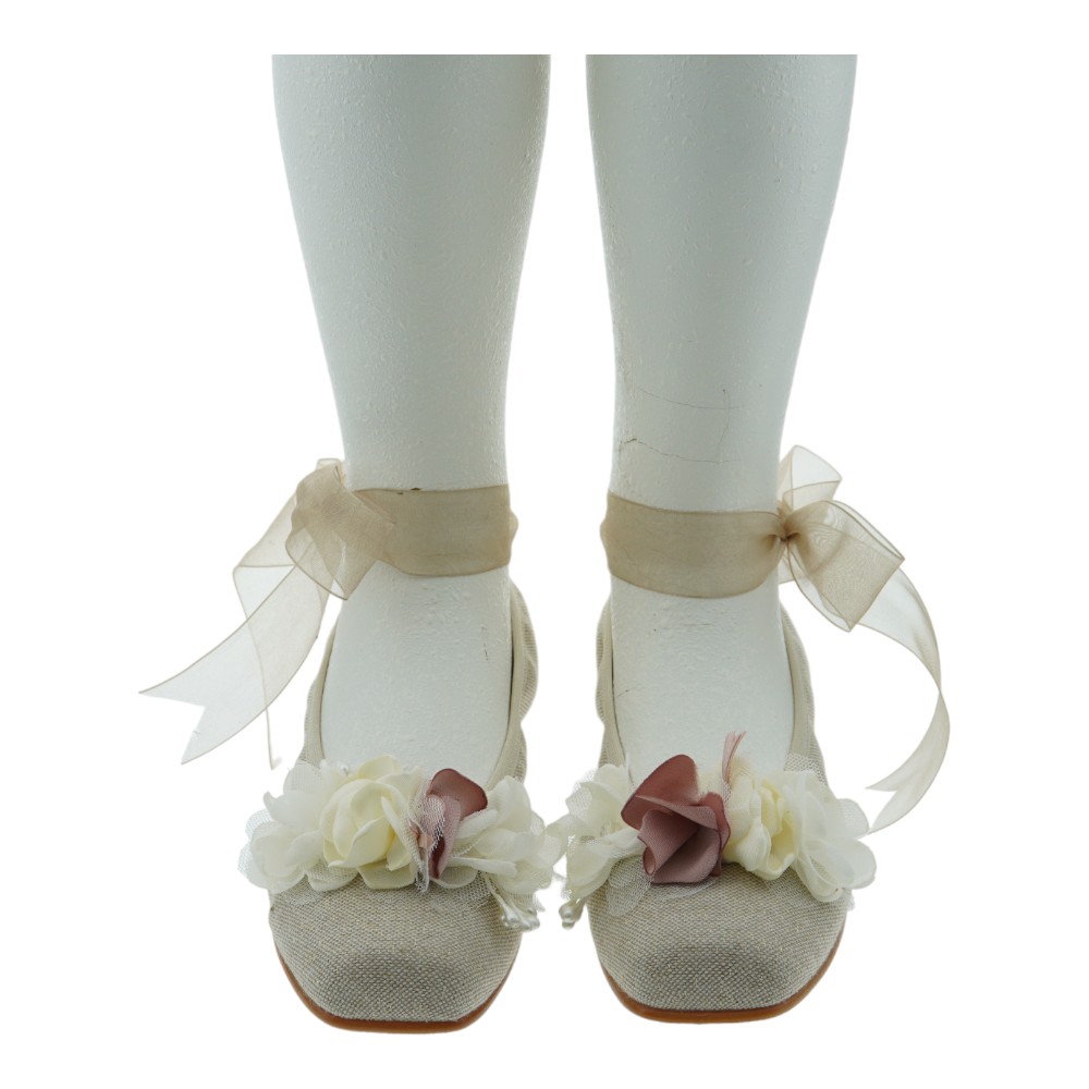 Bailarina lino comunión flores Carrile A-3795 foto 2