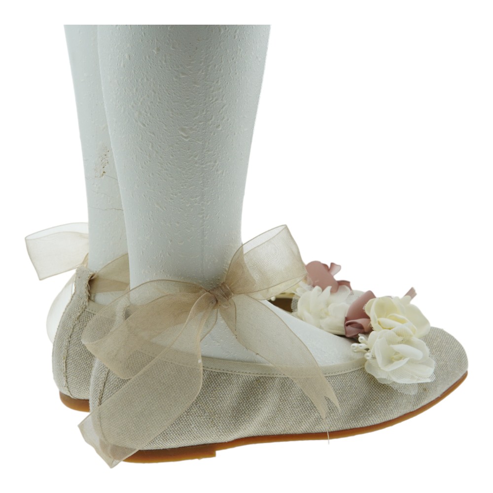 Bailarina lino comunión flores Carrile A-3795 foto 4