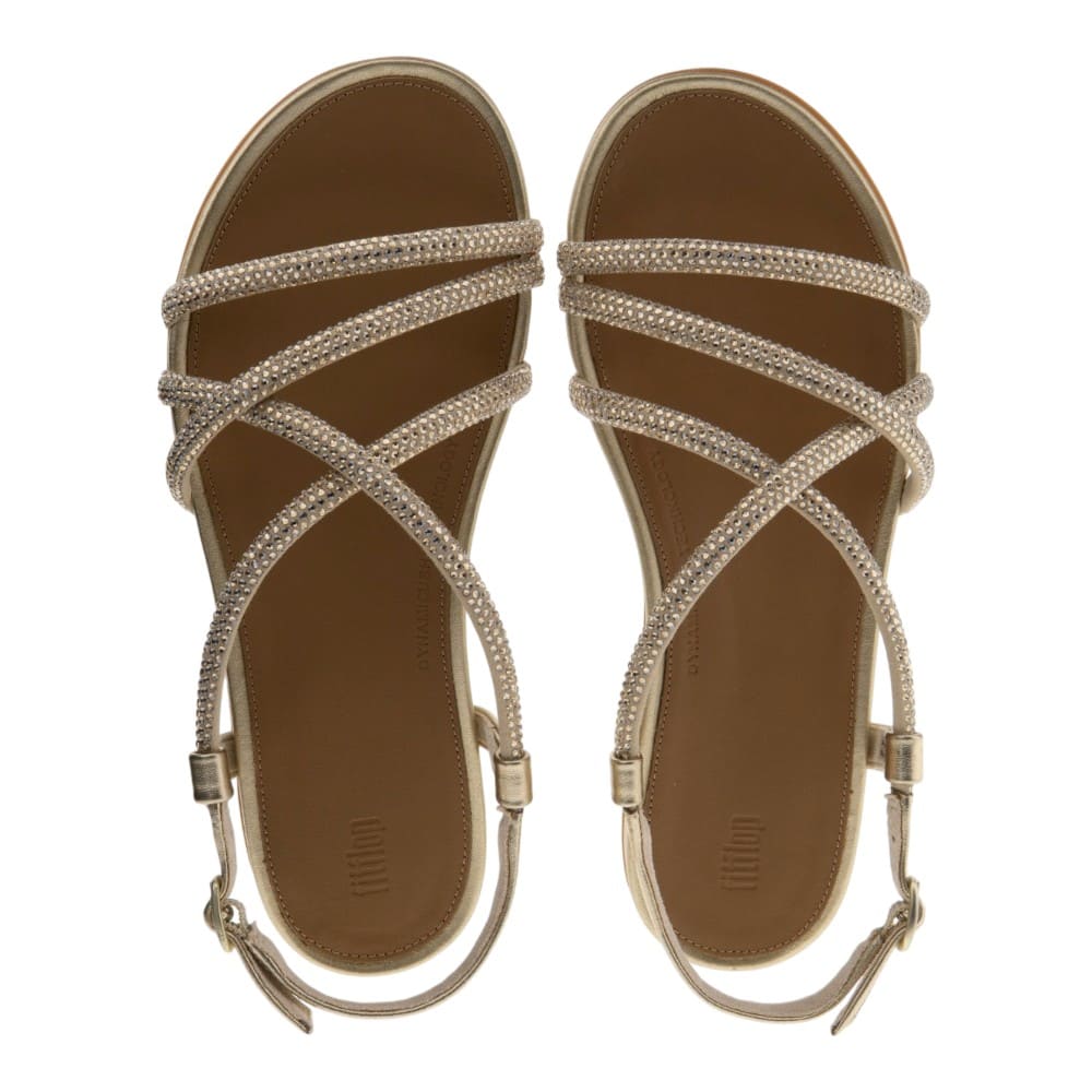 Sandalias planas strass plateadas Fit Flop foto 2