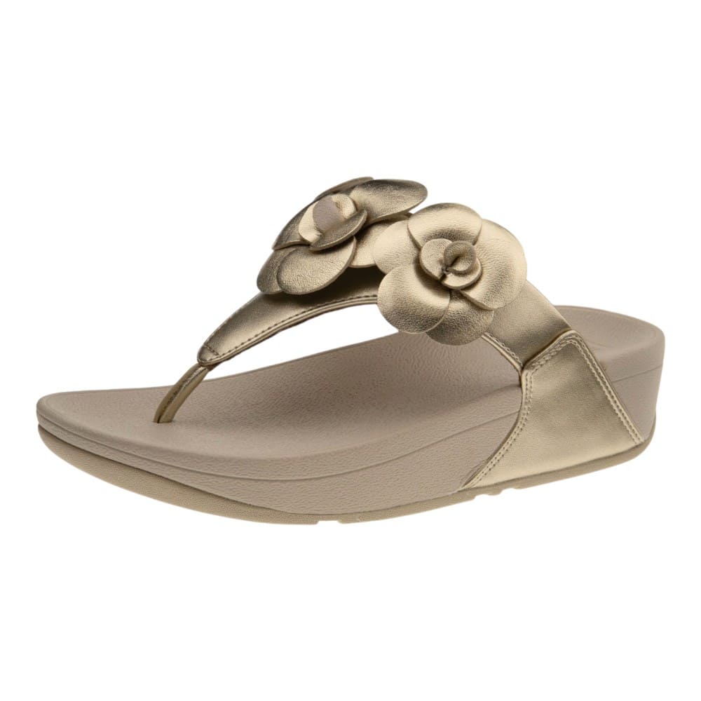 Sandalias dedo doradas flores cuña Fit Flop foto 3