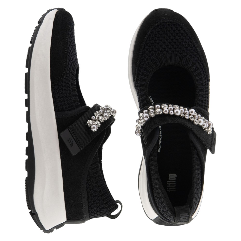 Sneakers tipo merceditas negras cristales Fit Flop | Carrilé foto 2