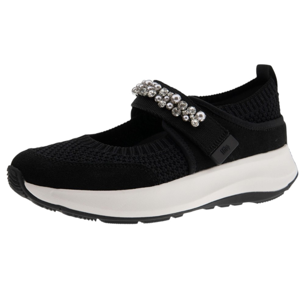 Sneakers tipo merceditas negras cristales Fit Flop | Carrilé foto 3