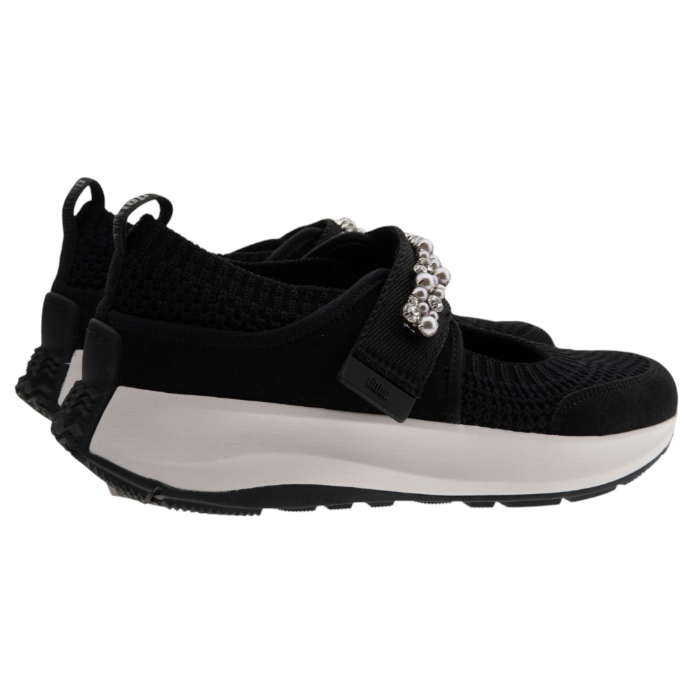 Sneakers tipo merceditas negras cristales Fit Flop | Carrilé foto 4