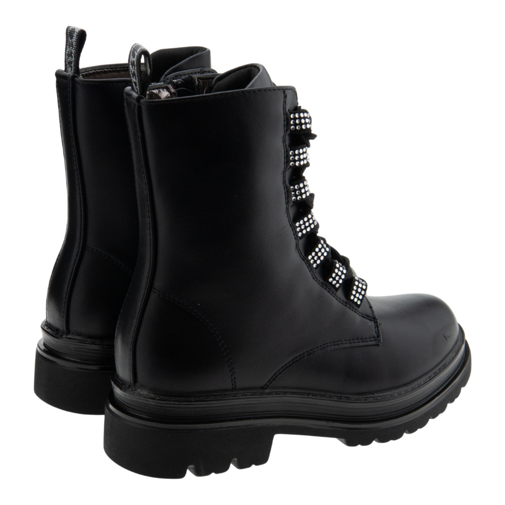 Botines de niñas Asso negros con brillantes y cremallera foto 4