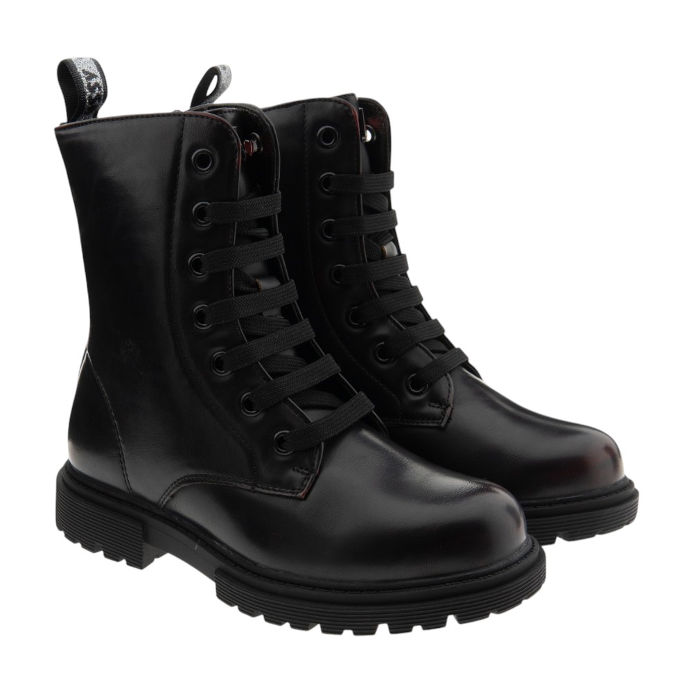Botas militares burdeos cordón y cremallera Asso AG-18265